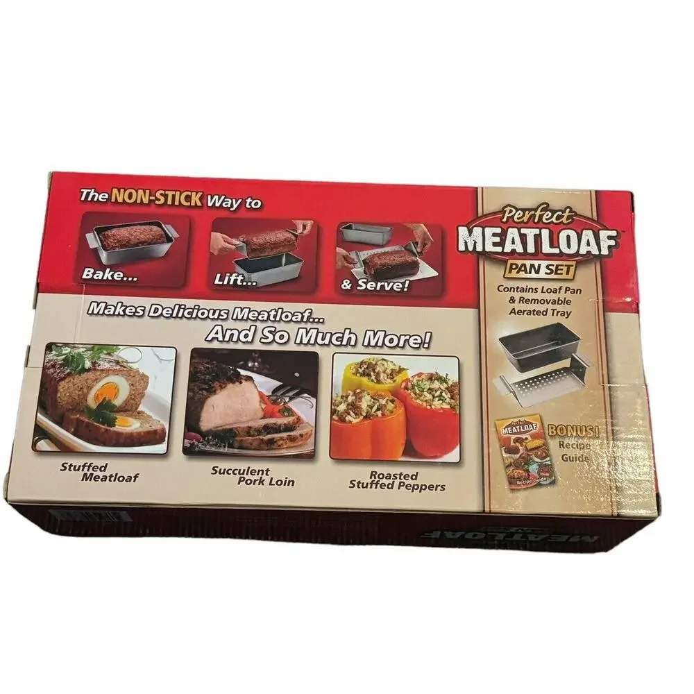 Perfect Meatloaf‎ Pan Set NEW Bonus Recipe Guide As Seen on TV Removable Tray